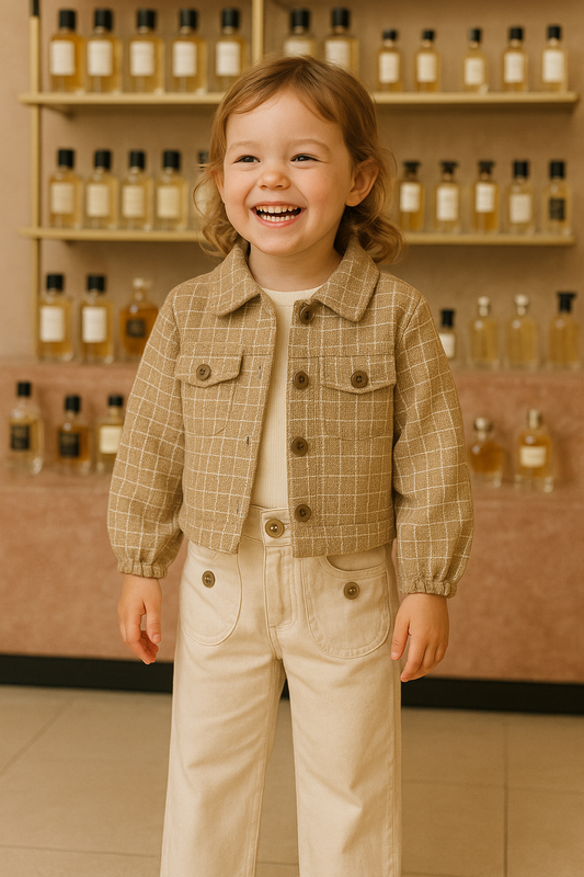 Ensemble fille chic 2 pièces coton Veste à carreaux et pantalon taille de 2 à 5 ans ref 1054 ALL FOR KIDS